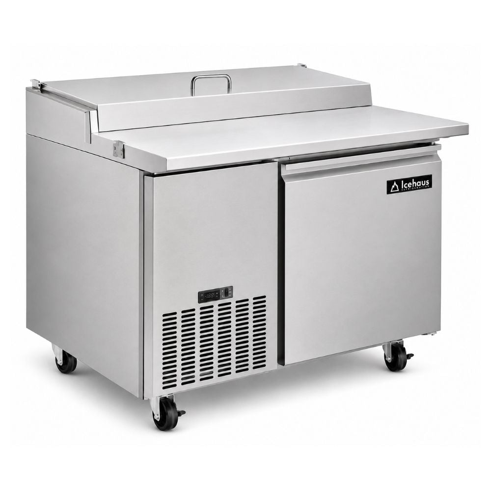 MESA DE TRABAJO ICEHAUS MP-1P-SS-02 | Mesa Preparación de Pizzas | 1 Puerta Solida | Acero Inoxidable | Restaurante Hotel Cocina Industrial | Mesa de Preparación Refrigerada Mesa Fría de Trabajo Mega Top Pizza Ensaladas Sándwiches Ingredientes Acero Inoxidable Supermercados Restaurantes Cocina Industrial Cremería