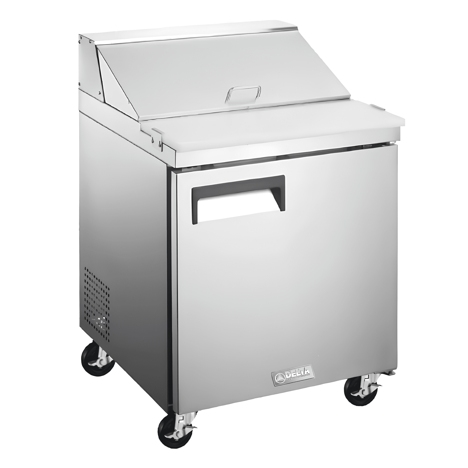 MESA DE PREPARACIÓN DELTA D-MPE-1P | Mesa de Preparación de Sándwiches Ensaladas | 7 Pies Cúbicos | 1 Puerta | Acero Inoxidable | Cocina Industrial Restaurante Cafetería
