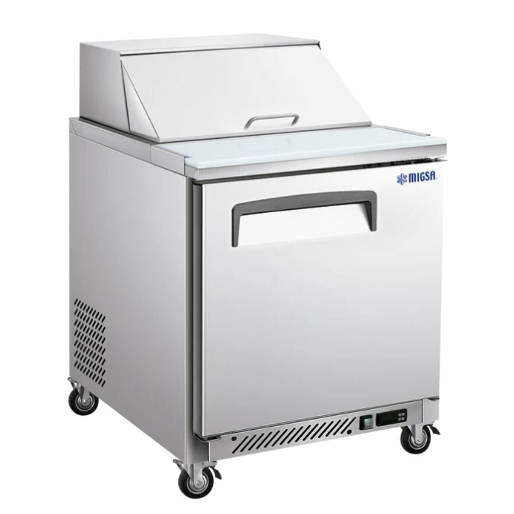 MESA FRÍA MIGSA SCL-1 | Mesa Fría Refrigerada | Capacidad de 170 Litros (6 ft3) | Temperatura Ajustable de 0 a 10°c | Panaderías Pizzerías Establecimientos de Comida Alimentos Baguettes Preparación Sushi Bar Procesamiento de Alimentos 
