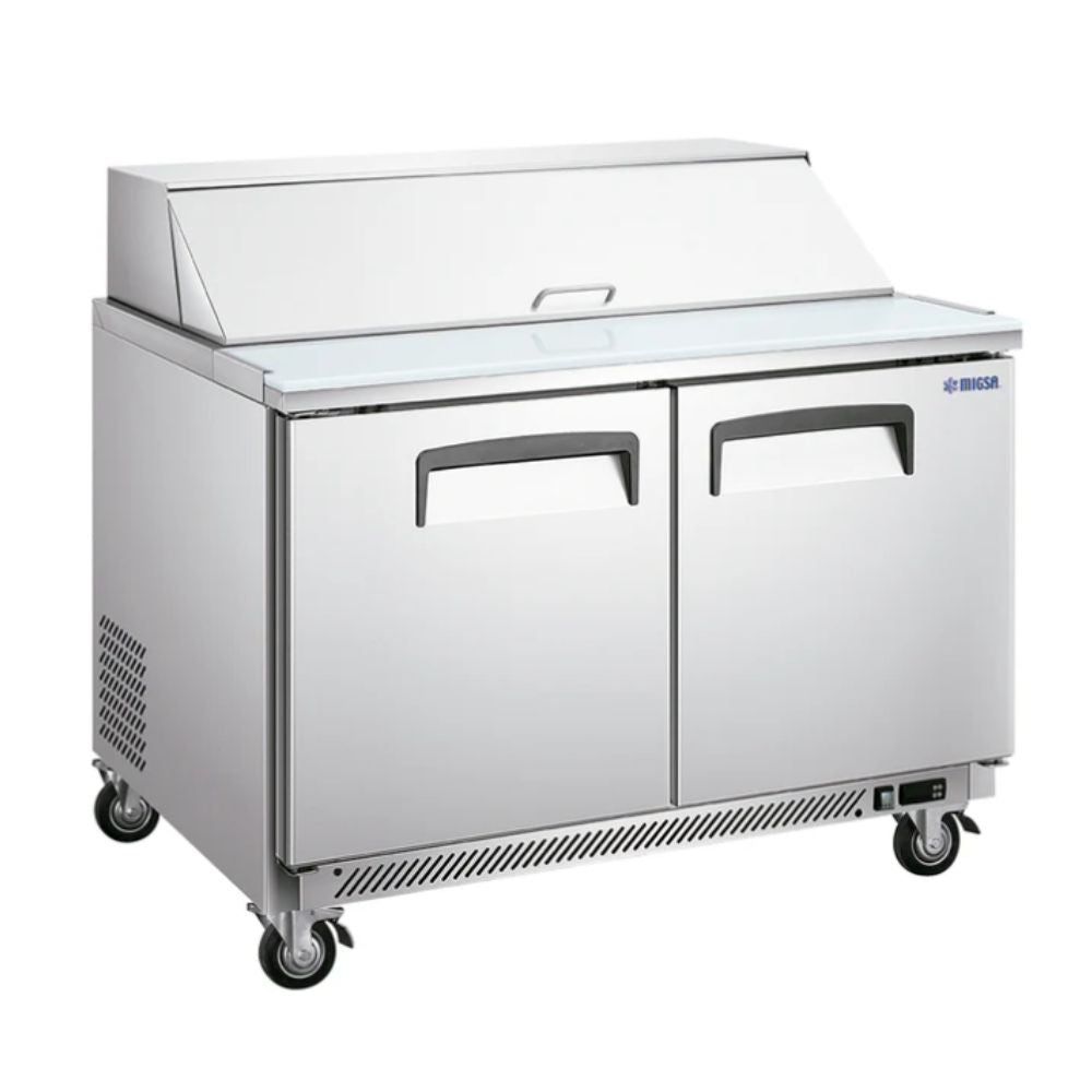 MESA FRÍA MIGSA SCL-2 | Mesa Fría Refrigerada | Capacidad de 340 Litros (12 ft3) | Temperatura Ajustable de 0 a 10°c | Alimentos Baguettes Preparación
