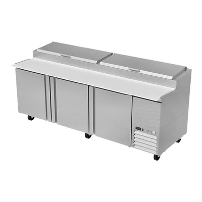 MESA REFRIGERADA ASBER APTP-93-D4 P HC | Mesa De Preparación Con Refrigerante | Pizza | Acero Inoxidable | 1 Puerta | 4 Cajones | Supermercados Restaurantes Pizzerías | Mesa de Preparación Refrigerada Mesa Fría de Trabajo Mega Top Pizza Ensaladas Sándwiches Ingredientes Acero Inoxidable Supermercados Restaurantes Cocina Industrial Cremería