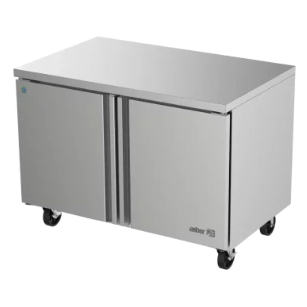 MESA REFRIGERADA ASBER AUTR-48 HC | Mesa Refrigerada Bajo Mostrador | 13.3 Pies Cúbicos | 2 Puertas Solidas | Acero Inoxidable | Eléctrico | 2 Parrillas | Restaurante Cafetería Negocio | Bar Preparación Alimentos  Frescos Frescura Refrigeración Ingredientes Verduras Frutas Cocina Platillos Preparación