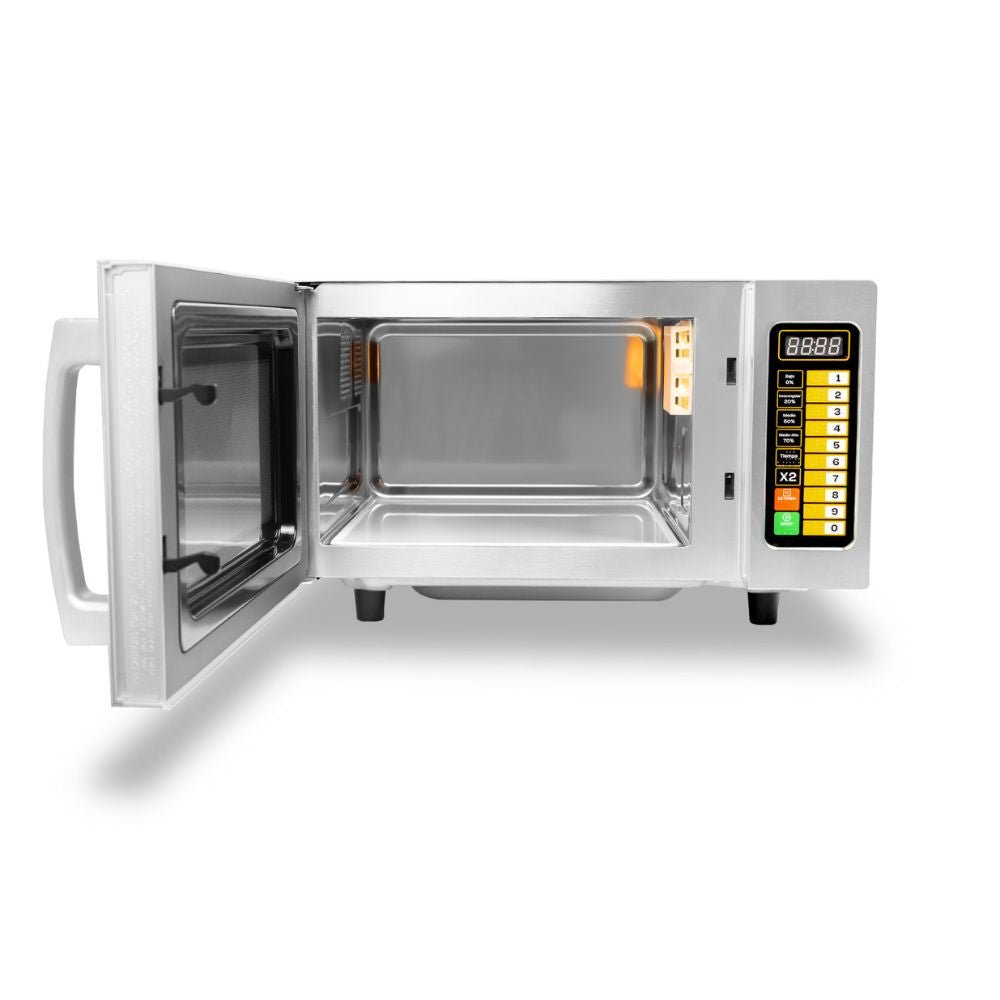 MICROONDAS RHINO HOMIC-09D | Horno de Microondas Digital | Capacidad: 25 L / 0.9 ft3 Pies Cúbicos | Cafetería Restaurante | Horno de Microondas Comercial Industrial Calentar Alimentos Rápido Acero Inoxidable Restaurante Cocina Cafetería Hotel Oficina Negocio Tienda de Conveniencia
