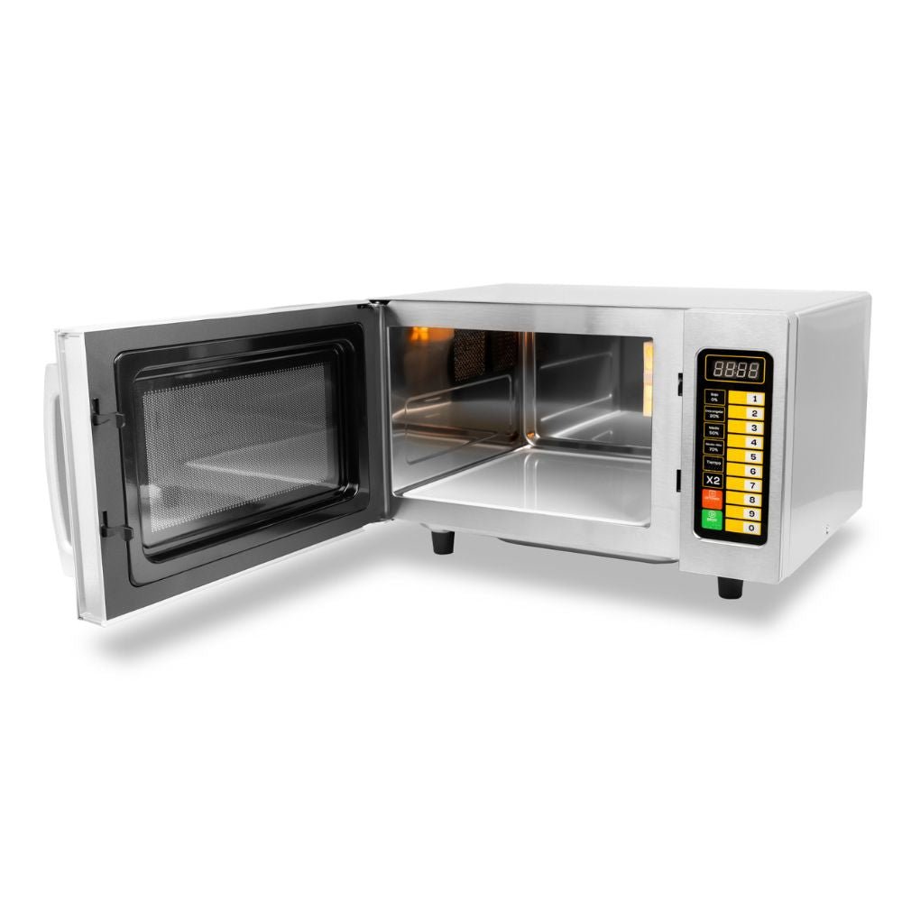 MICROONDAS RHINO HOMIC-09D | Horno de Microondas Digital | Capacidad: 25 L / 0.9 ft3 Pies Cúbicos | Cafetería Restaurante | Horno de Microondas Comercial Industrial Calentar Alimentos Rápido Acero Inoxidable Restaurante Cocina Cafetería Hotel Oficina Negocio Tienda de Conveniencia