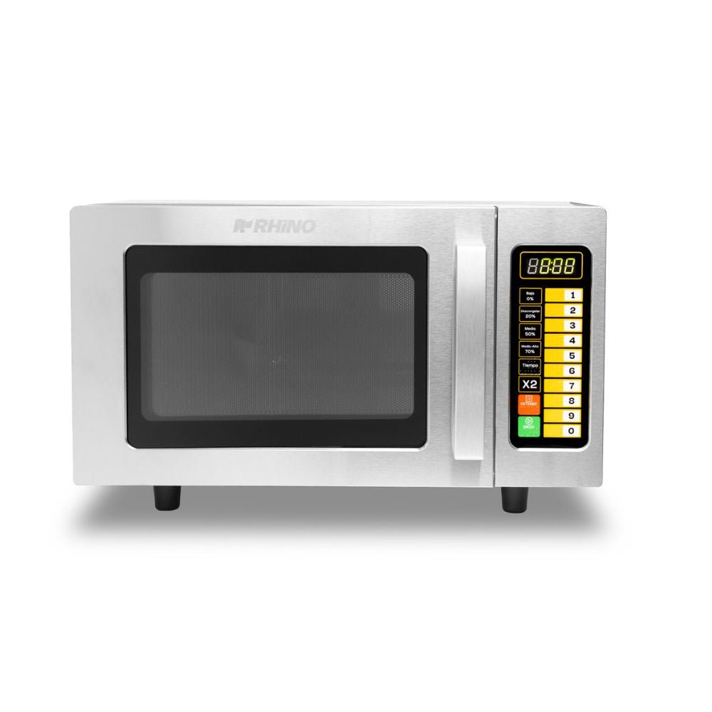MICROONDAS RHINO HOMIC-09D | Horno de Microondas Digital | Capacidad: 25 L / 0.9 ft3 Pies Cúbicos | Cafetería Restaurante | Horno de Microondas Comercial Industrial Calentar Alimentos Rápido Acero Inoxidable Restaurante Cocina Cafetería Hotel Oficina Negocio Tienda de Conveniencia