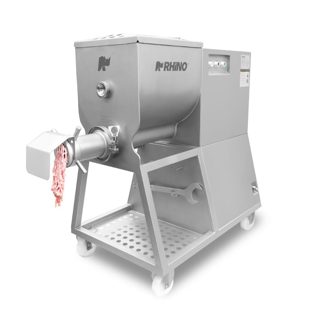 MOLINO RHINO MOLME-1300 | Molino Mezclador | Capacidad de Tolva: 50 kg | Capacidad de Producción: 1300 kg / hr | Carnicería Restaurante Cocina Industrial Carnicería Restaurante Cremeria Carne Molida Roja Puerco Res Pollo Negocio Cocina Industrial 