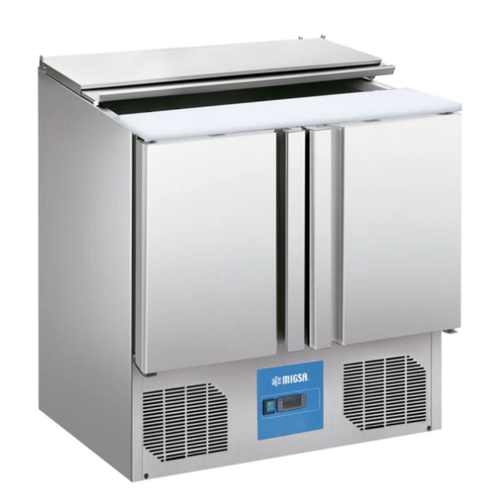 Migsa S900 Barra Fría Ensaladas Tipo Europeo 2 Puertas Restaurantes Bases Cocina Industrial Equipos Mesas Comedor Hotel Refrigeradas Comedor Banquetes Refrigerar Ensaladas 