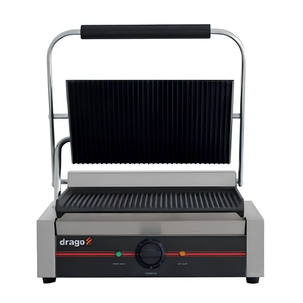 PANINERA DRAGO GH-811E | Paninera Sencilla | Eléctrica | Restaurante Cocina Industrial Cafetería Comercial Económico Tortas Burritos Baguetes Focaccia Carne Asada Paninis Comedor Cocina Industrial Negocio Fonda Desayuno Comida