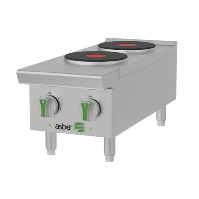 PARRILLA ASBER AEHP E 2 12 EM | Parrilla Eléctrica EMERALD LINE | 2 Placas Redondas | Restaurante Cafetería Cocinas Fondas Restaurantes Cenadurias Comedores Industriales Preparación de Alimentos Cocción 