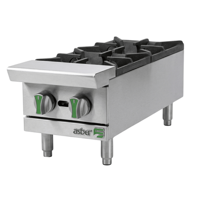 PARRILLA ASBER AEHP 2 12 LINEA EMERALD | Gas | 2 Quemadores | Acero Inoxidable | Restaurante Cafetería Cocina Industrial