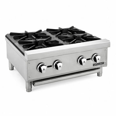 PARRILLA DRAGO CG-40 | Parrilla 4 Quemadores Charola antiderrame | Gas | Acero Inoxidable | Restaurante Hotel Comedor | Parrilla Industrial Estufa de Quemadores Abiertos Hornillas Cocción a Gas Acero Inoxidable Restaurante Cocina Industrial Taquería Fonda Cenaduría Comedor Industrial