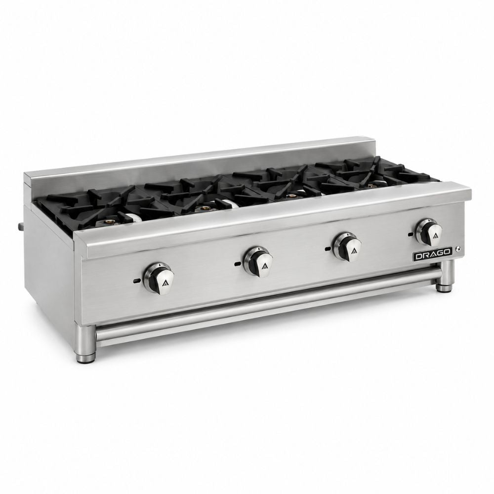 PARRILLA CG-40-SLIM | Parrilla 4 Quemadores Charola antiderrame Chimenea ventilada | Gas | Acero Inoxidable | Restaurante Hotel Taquería | Parrilla Industrial Estufa de Quemadores Abiertos Hornillas Cocción a Gas Acero Inoxidable Restaurante Cocina Industrial Taquería Fonda Cenaduría Comedor Industrial