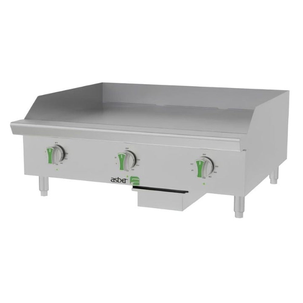 Plancha Asber Aetg E 36 Em, plancha eléctrica emerald line, en acero inoxidable.