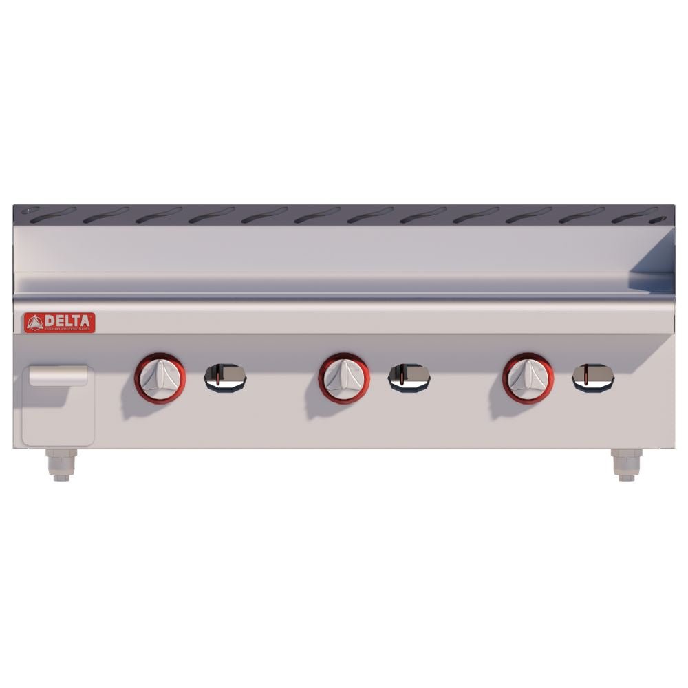 PLANCHA DELTA 3-G | Plancha 91.5 cm | Gas | Cajón Recolector | Restaurante Hotel Cafetería | Plancha Tres Quemadores Tipo H Acero Inoxidable Acero Aluminizado Restaurante Bar Cafeteria Comedor Industrial Preparacion de Alimentos