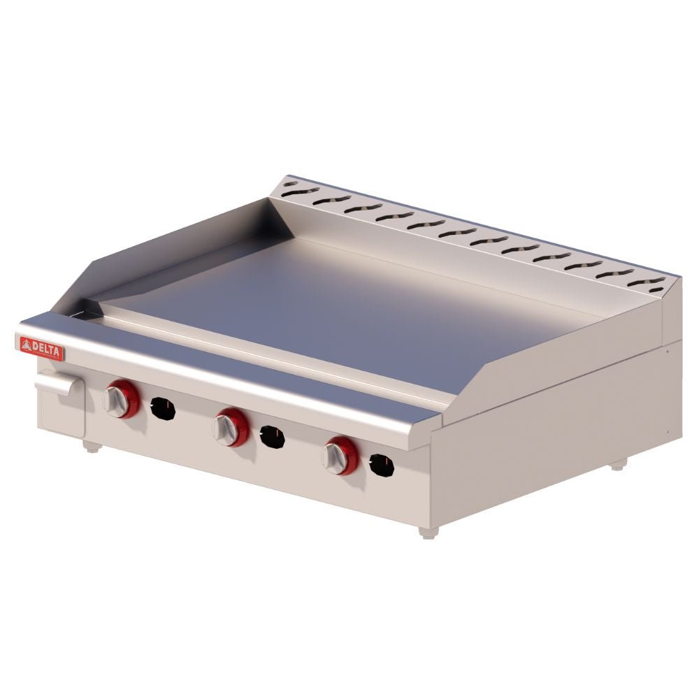 PLANCHA DELTA 3-G | Plancha 91.5 cm | Gas | Cajón Recolector | Restaurante Hotel Cafetería | Plancha Tres Quemadores Tipo H Acero Inoxidable Acero Aluminizado Restaurante Bar Cafeteria Comedor Industrial Preparacion de Alimentos