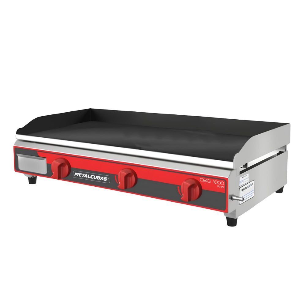 PLANCHA METALCUBAS CBG1000PRO | Plancha a Gas PRO | Acero Inoxidable | Restaurantes Taquerías Food trucks | Plancha de Asar para Tacos Hamburguesas Hot Dogs Tortas Paninis Comal Comercial Industrial Gas Eléctrica Taquería Fonda Restaurante Cocina Industrial Negocio