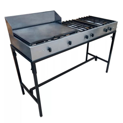 PLANCHA MINDEJAL MLM1599754470 | Plancha de 4 Quemadores | Frente 141 cm | Acero Inoxidable | Cocina Industrial Restaurante Negocio Carne Pollo Tacos Hamburguesas Hot Dog Tacos Barbacoa Tacos Dorados Tortas Panini Restaurante Comedor Cocina Industriales Negocio Fonda Taqueria Cenaduria 