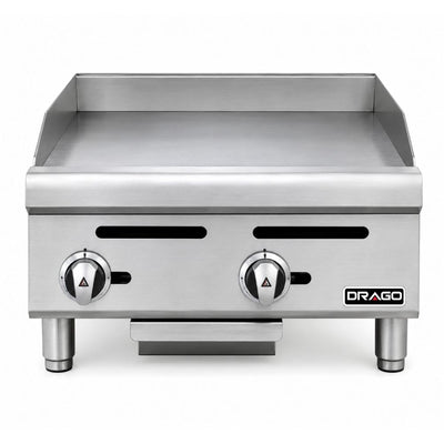 PLANCHA DRAGO PG-2 | Plancha 61 cm | Gas | Acero Inoxidable y Lamina Aluminizada | Comedor Industrial Restaurante Cafetería | Plancha de Asar para Tacos Hamburguesas Hot Dogs Tortas Paninis Comal Comercial Industrial Gas Eléctrica Taquería Fonda Restaurante Cocina Industrial Negocio