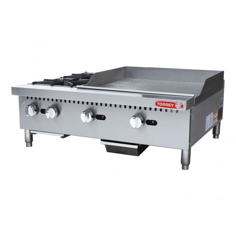 PLANCHA Y PARRILLA TORREY MIX PLPA-2Q | Plancha y Parrilla para Cocina Industrial | Gas | Acero Inoxidable | Restaurante Hotel Bistro Comedor Cocinas Fondas Restaurantes Cenadurias Comedores Industriales Preparación de Alimentos Coccion