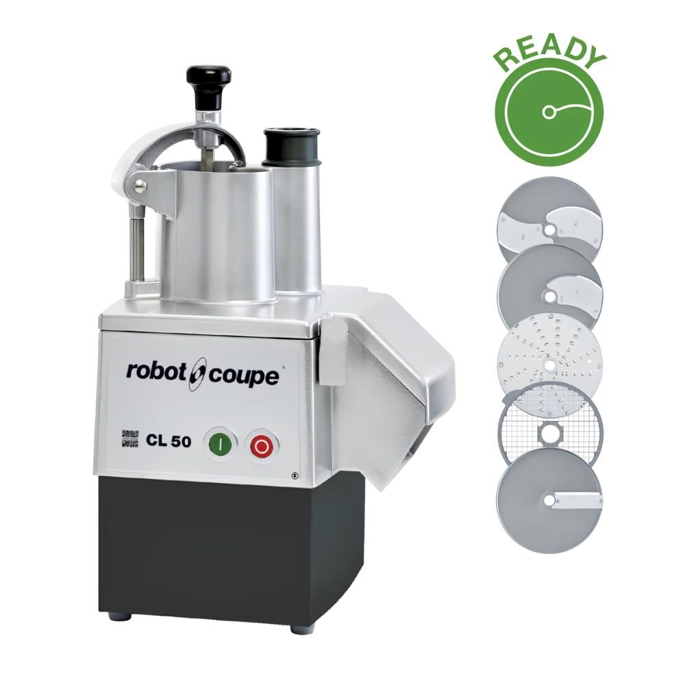 PROCESADOR DE VEGETALES ROBOT COUPE CL50E5DISCS | Procesador de Vegetales Industrial | Restaurantes Hoteles Cafeterías | Procesador de Alimentos Cortadora de Vegetales Rebanadora Rallador Cubeteadora Comercial Industrial Acero Inoxidable Restaurante Cocina Industrial Hotel Banquetes