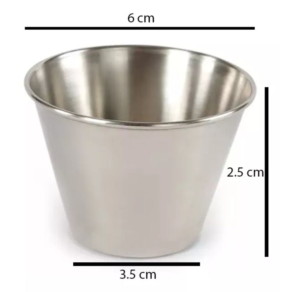 RAMEKIN MINDEJAL MLM1901848155 | Ramekin | Caja con 12 Pzs | Acero Inoxidable | Restaurante Comida Negocio Salseros Ingrediente Cafetería Comedores