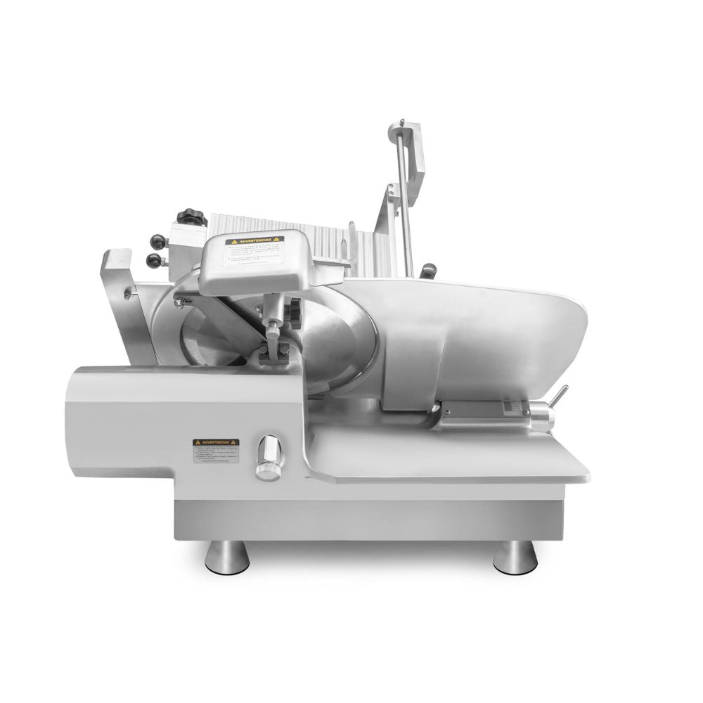 REBANADORA RHINO REBEN-350 | Rebanadora de Engranes para Carne Semi Congelada | Diámetro de Cuchilla: 350 mm | Restaurante Carnicería Cocina Industrial | Rebanadora de Carnes Frías Cortadora de Carne Embutidos Jamón Queso Industrial Automática Acero Inoxidable Carnicería Charcutería Cremería Restaurante Salchichonería