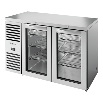 REFRIGERADOR BAJO BARRA TRUE TBR52-RISZ1-L-S-GG-1 | Refrigerador Bajo Barra | 2 Puertas | 6 Estantes | Restaurante Bar Cafetería