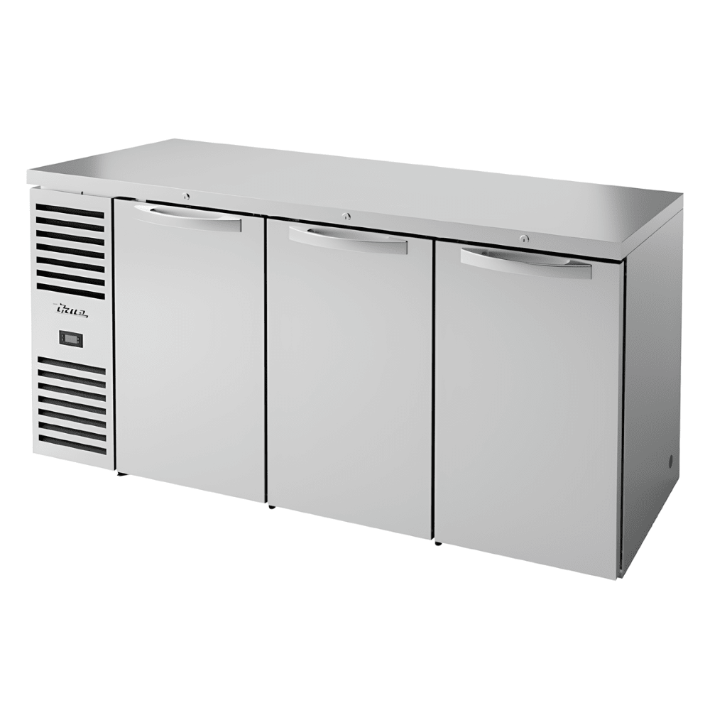 REFRIGERADOR BAJO BARRA TRUE TBR72-RISZ1-L-S-SSS-1 | Refrigerador Bajo Barra | 3 Puertas | 9 Estantes | Restaurante Bar Cafetería | Mesa de Trabajo Refrigerada Refrigerador Bajo Mostrador Bajo Barra Conservador Cocina Fría Acero Inoxidable Restaurante Cafetería Cocina Industrial Bar Cremería Hotel