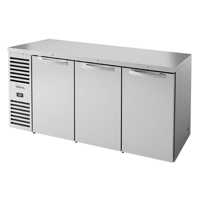 REFRIGERADOR BAJO BARRA TRUE TBR72-RISZ1-L-S-SSS-1 | Refrigerador Bajo Barra |  3 Puertas | 9 Estantes | Restaurante Bar Cafetería