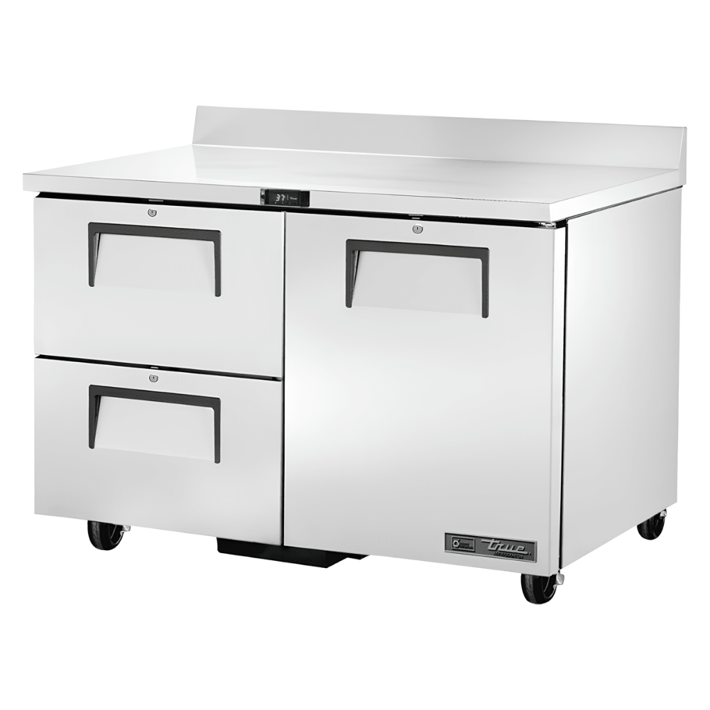REFRIGERADOR BAJO MOSTRADOR TRUE TWT-48D-2-HC | Refrigerador con Cajones | 2 Cajones | 1 Puerta | Restaurante Bar Cocina Industrial | Mesa de Trabajo Refrigerada Refrigerador Bajo Mostrador Bajo Barra Conservador Cocina Fría Acero Inoxidable Restaurante Cafetería Cocina Industrial Bar Cremería Hotel