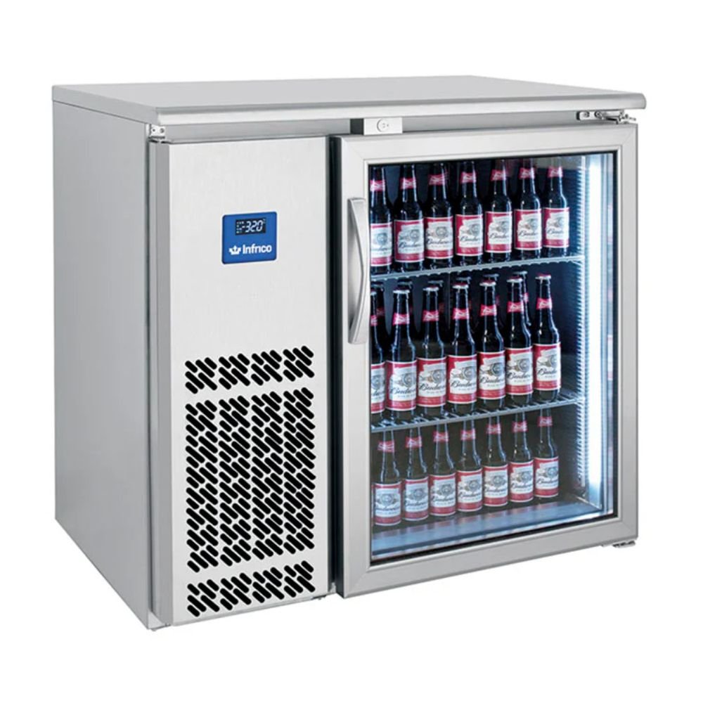 REFRIGERADOR INFRICO ERV36IIGD | Refrigerador Back Bar 36" | 5.7 Pies Cubicos | Acero Inoxidable | Bar Restaurante Hotel Cafeteria Cocina Industrial Refrigerar Bajo Barra Conservar Comedor