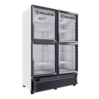 METALFRIO REFRIGERADOR RB804 | Refrigerador | Cremería Comercios Carnicería Abarrotes | Exhibidor Vertical | 4 Cristal | 42 ft3 | Vinil Blanco | Cremería Comercios Insumos Hotel Panadería Refresquero Latas Bar Tiendas Bistró Restaurante Lácteos Industrial Cocina Carnicería Abarrotes 