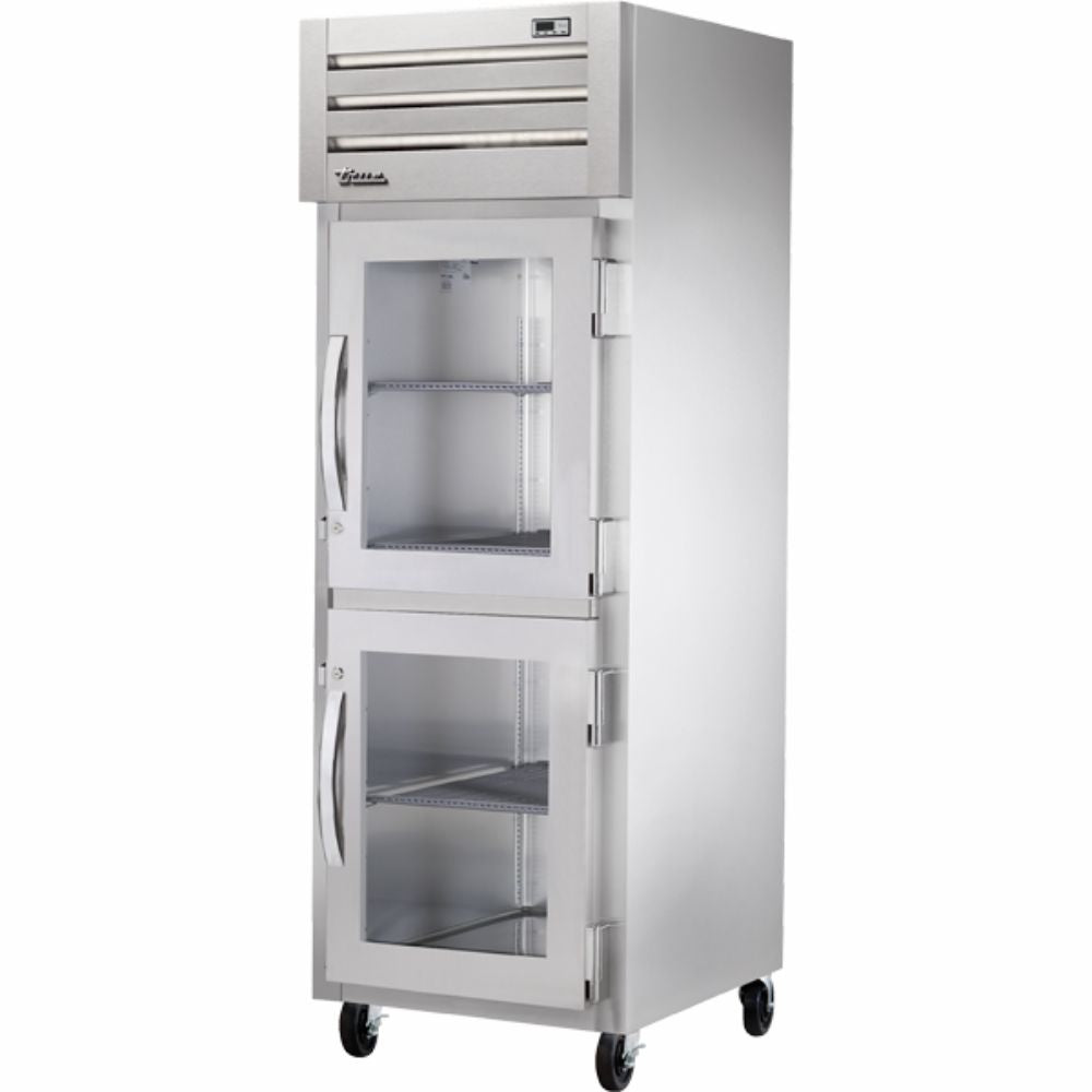 REFRIGERADOR TRUE STG1R-2HG-HC | Refrigerador Vertical | 2 Medias Puertas Cristal | Acero Inoxidable Aluminio | Restaurante Lácteos Industrial Restaurante Lácteos Industrial Cocina Cremería Comercios Insumos Carnicería Hotel Panadería Refresquero Latas Bar Abarrotes 