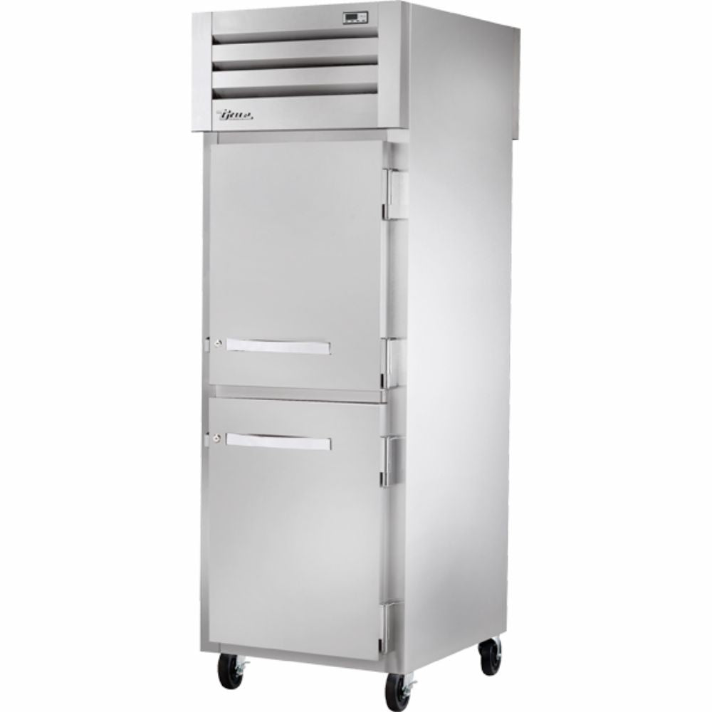 REFRIGERADOR TRUE STG1RPT-2HS-1S-HC | Refrigerador Vertical | 2 Medias Puertas Solidas | Acero Inoxidable Aluminio | Cocina Restaurante Cafetería Restaurante Lácteos Industrial Cocina Cremería Comercios Insumos Carnicería Hotel Panadería Refresquero Latas Bar Abarrotes 