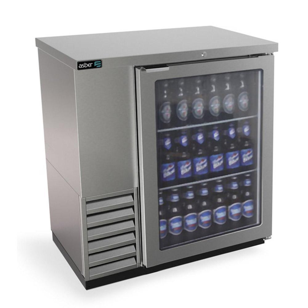 REFRIGERADOR ASBER ABBC-24-36-G HC / SG-HC | Refrigerador Contra Barra | 1 Puerta Cristal | Eléctrico |Iluminación Interior | Bar Restaurante Hotel | Restaurante Bar Cafetería Alimentos Bebidas Conservar 