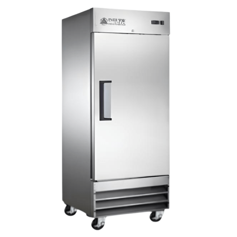 REFRIGERADOR DELTA D-RV-1PS | Refrigerador Vertical | 21 Pies Cúbicos | 1 Puerta Solida | Acero Inoxidable | Cocina Industrial Restaurante