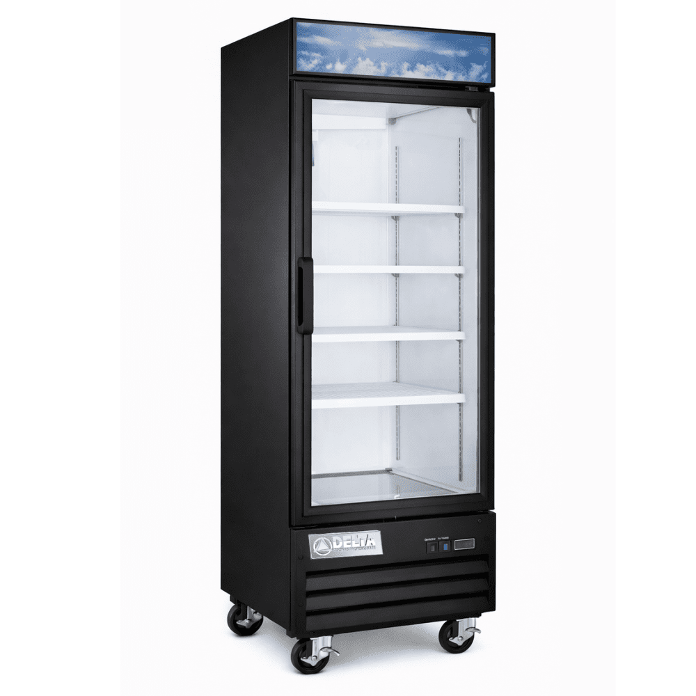REFRIGERADOR DELTA D-RV-1PV | Refrigerador Vertical | 23 Pies Cúbicos | 1 Puerta de Vidrio | Abarrotes Tienda Comercial | Refrigerador Vertical Comercial Conservador Enfriador Exhibidor de 1 2 3 Puertas Acero Inoxidable Restaurante Cocina Industrial Cremería Carnicería Abarrotes Hotel Negocio