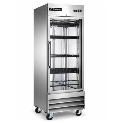REFRIGERADOR ICEHAUS RV-1PC-SS-01 | Refrigerador Vertical Exhibidor 1 Cristal | 650 Litros | Acero Inoxidable | Bar Tiendas Carnicería Abarrotes | Refrigerador Vertical Comercial Conservador Enfriador Exhibidor de 1 2 3 Puertas Acero Inoxidable Restaurante Cocina Industrial Cremería Carnicería Abarrotes Hotel Negocio