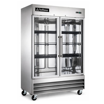 REFRIGERADOR ICEHAUS RV-2PC-SS-01 | Refrigerador Vertical Exhibidor 2 Cristal | 1321 Litros | Acero Inoxidable | Bistró Restaurante Carnicería Abarrotes | Refrigerador Vertical Comercial Conservador Enfriador Exhibidor de 1 2 3 Puertas Acero Inoxidable Restaurante Cocina Industrial Cremería Carnicería Abarrotes Hotel Negocio