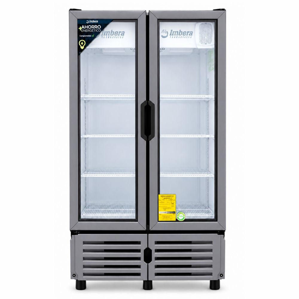REFRIGERADOR IMBERA 1023618 VRD35 2P | Refrigerador Enfriador Vertical | 2 Puertas Cristal | 35 Pies Cúbicos | Super Mercado Abarrotes Carnicería