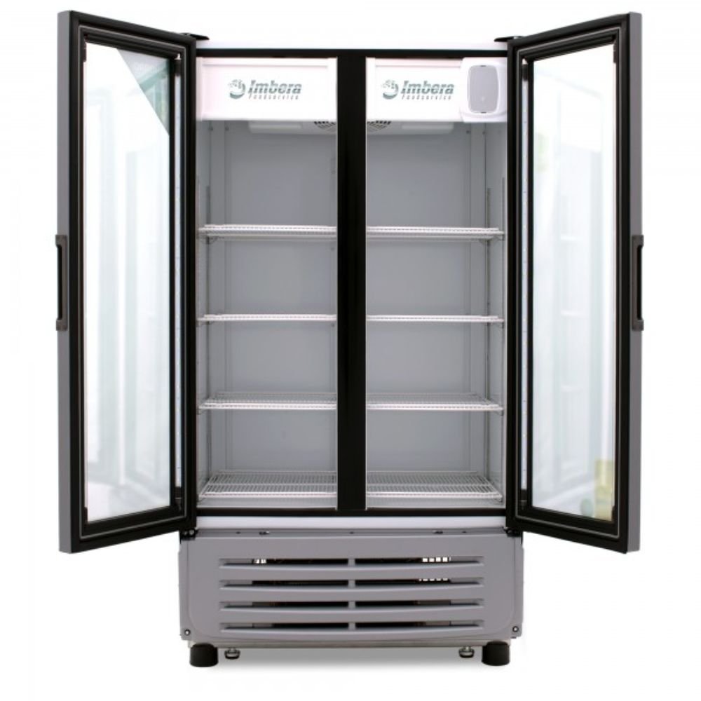 REFRIGERADOR IMBERA 1023618 VRD35 D BMAD LED GRI | Refrigerador Enfriador Vertical | 2 Puertas Cristal | 35 Pies Cúbicos | Super Mercado Abarrotes Carnicería