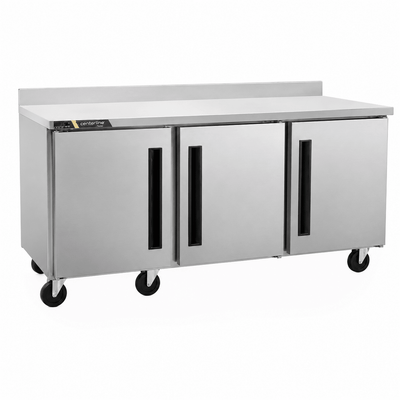 REFRIGERADOR MESA DE TRABAJO CENTERLINE CLUC-72R-SD-WTRRR | Refrigerador Mesa de Trabajo Bajo Barra | 18.80 Pies Cúbicos | 3 Puertas Sólidas | Acero Inoxidable | Bistró Hotel Bar | Mesa de Trabajo Refrigerada Refrigerador Bajo Mostrador Bajo Barra Conservador Cocina Fría Acero Inoxidable Restaurante Cafetería Cocina Industrial Bar Cremería Hotel