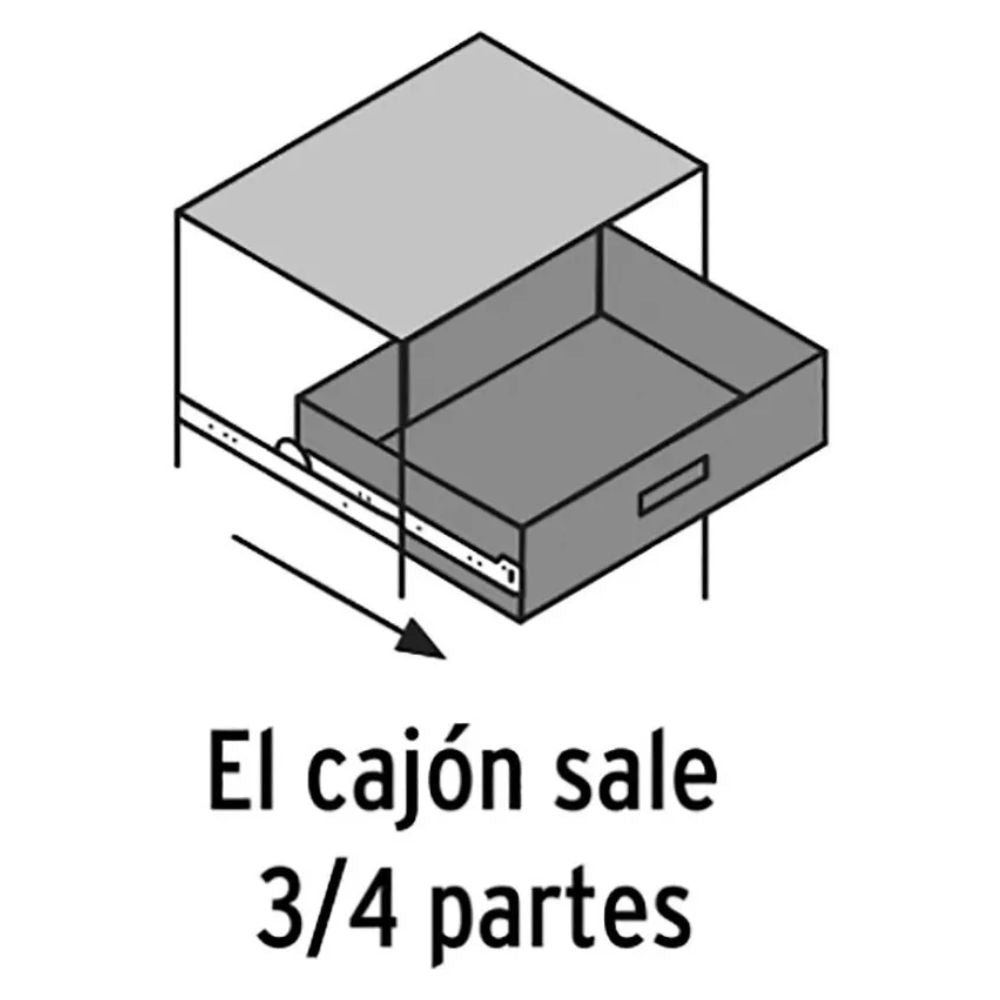 RIEL MINDEJAL MLM1525211412 | Riel Corredera Telescópica Reforzada | para Cajón 45 cm | Muebles Cajones Negocio Mobiliario para Negocios Cajonería