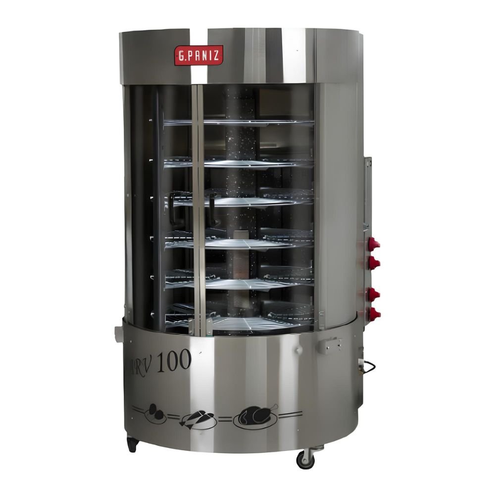 ROSTICERO G.PANIZ ARV100CQC | Rosticero Asador Rotativo | 6 Parrillas Giratorias | Pollerías Rosticerías Restaurantes Supermercados Tiendas de comida para llevar Food trucks Carnicerías con venta de pollo asado Cocinas industriales o de catering Áreas de comida preparada en tiendas de autoservicio