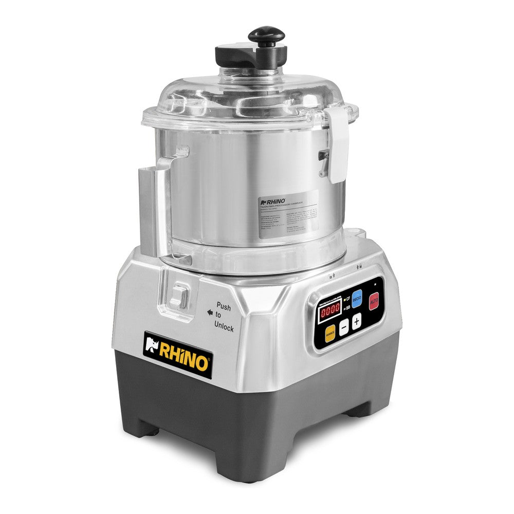 TAZÓN RHINO TAZ-5PRO | Tazón para Procesador Combinado | Capacidad 5.5 L | Brazo Raspador Integrado | Acero Inoxidable | Restaurante Cocina Industrial
