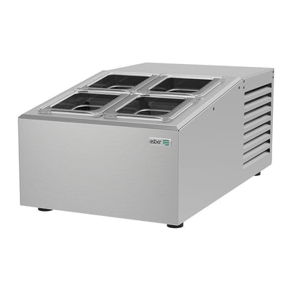 TOPPING ASBER ATC-2+2 | Topping Sobre Mostrador | Refrigerado | Acero Inoxidable | Evaporadores | Control Temperatura Electrónico | Interior | Barra Buffet Negocio Restaurante Cocina Industrial Profesional Comedor Banquetes Ensaladas Alimentos Lechuga Jitomate Baguettes Refrigerar Conservar