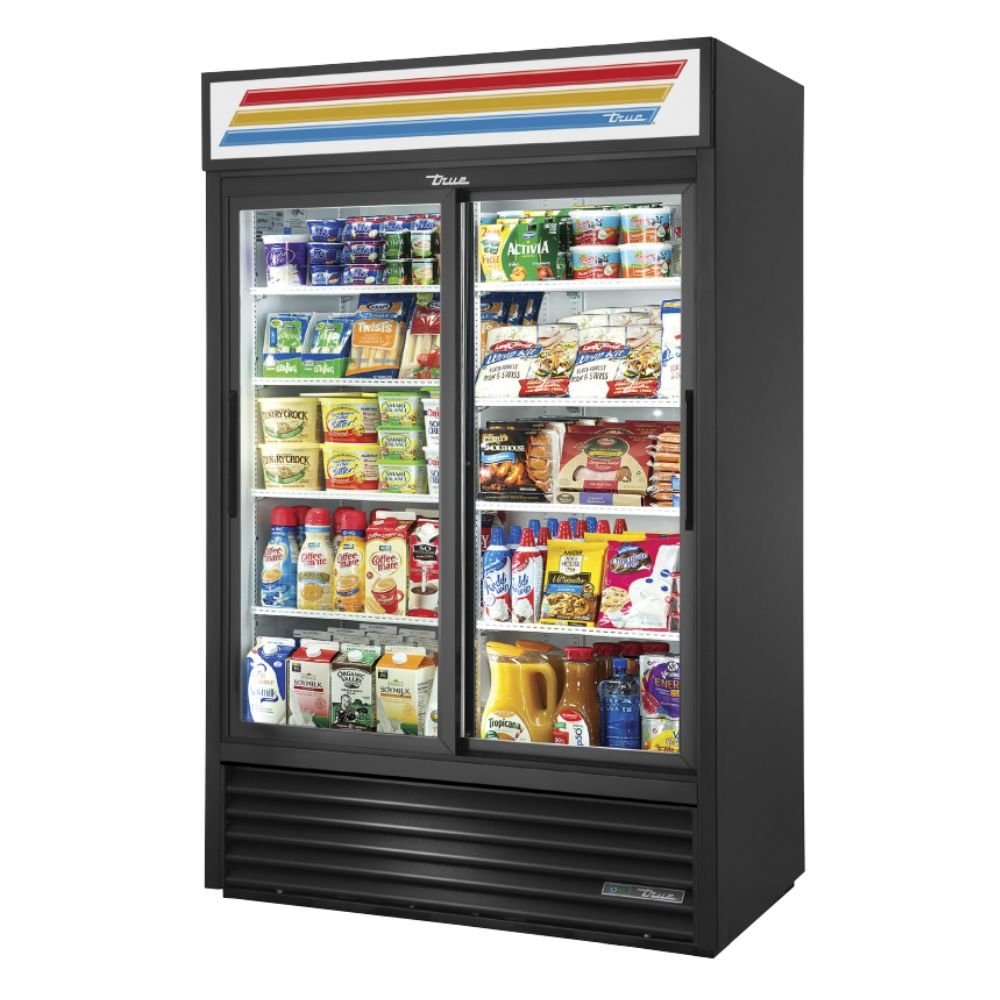 True GDM-45-HC-LD Refrigerador Exhibidor Vertical 2 Puertas Cristal 8 Parrillas -  - True - KitchenMax Store