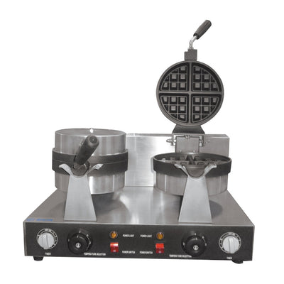 Migsa Uwbx-2 Wafflera Belga Giratoria Doble Eléctrica Acero Inoxidable 120 V, 2 platos.