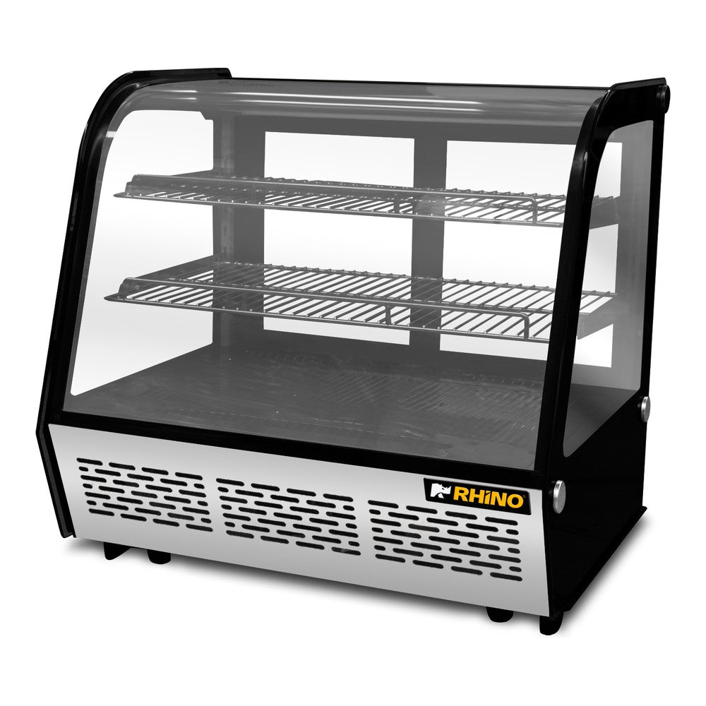 VITRINA REFRIGERADA RHINO VIREMO-120 | Vitrina Refrigerada de Mostrador | Capacidad 120 L | Iluminación LED | Cafetería Pastelería Tienda