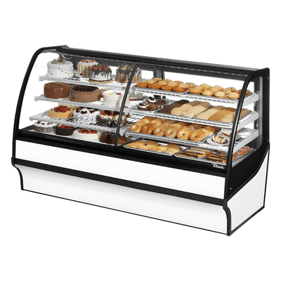 VITRINA EXHIBIDORA TRUE TDM-DZ-77-GE/GE-W-W | Vitrina Exhibidora Refrigerada | Cristal Curvo | 2 Puertas | 6 Estantes | Pastelería Repostería